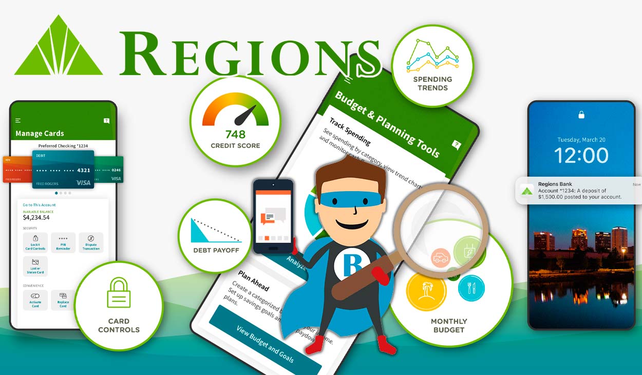 Regions Bank mobile app review, how to download and use it